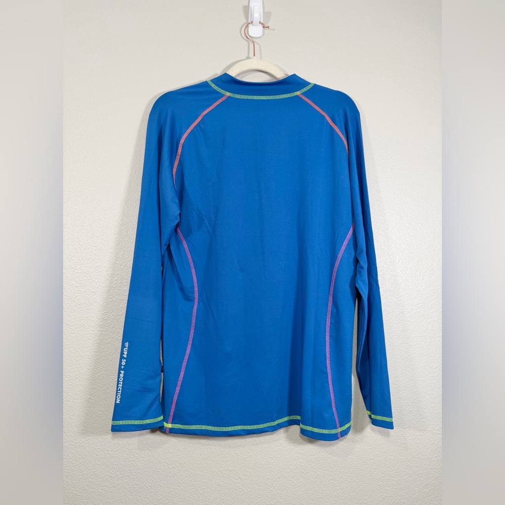 Banana Boat Rash Guard Swimming Shirt Blue Pink Green Neon Zipper Women XL - Picture 7 of 7